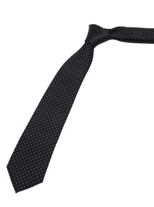 Men Polka Dot Pattern Tie Casual - Black and White - View 3