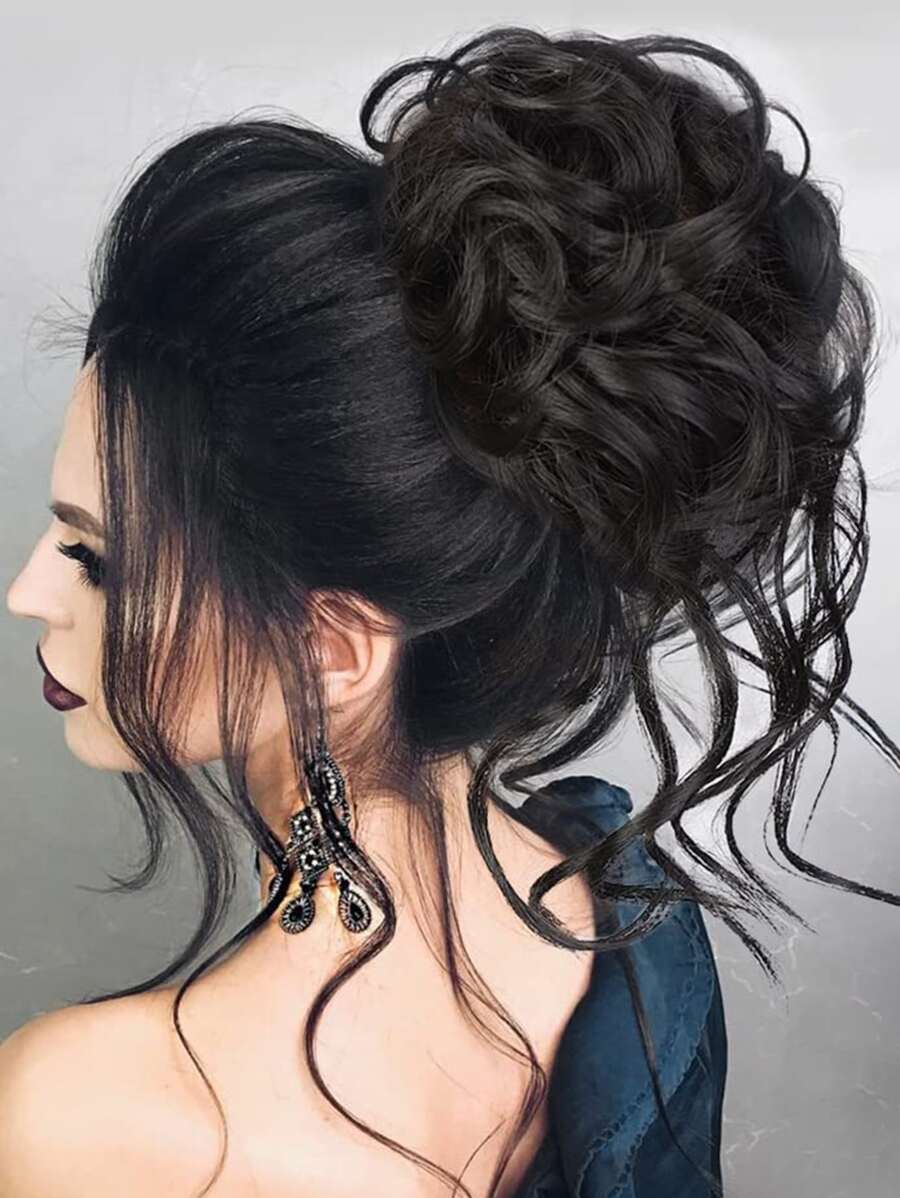 卷合成纖維頭髮髻 - 彩色 - 查看 1