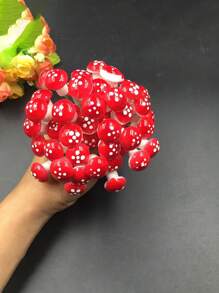 10pcs Mushroom Design Garden Decoration Craft - Red - View 2