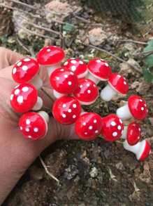 10pcs Mushroom Design Garden Decoration Craft - Red - View 4