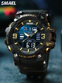 Smael Sports Waterproof Electronic Wristwatch - Black - View 1
