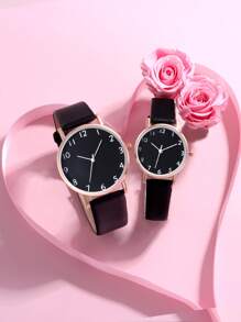 2 Cái/bộ Đồng Hồ Thạch Anh Kim Tròn Cặp Đôi Làm Quà Tặng Học Sinh Trở Lại Trường - Hoa hồng vàng - Xem 2