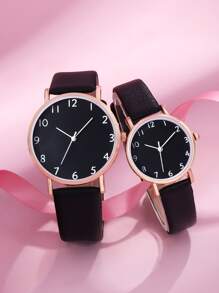 2 Cái/bộ Đồng Hồ Thạch Anh Kim Tròn Cặp Đôi Làm Quà Tặng Học Sinh Trở Lại Trường - Hoa hồng vàng - Xem 3