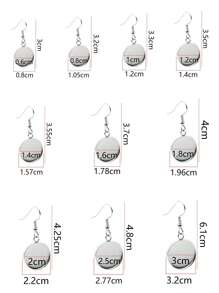 20入組/套極簡不銹鋼圓形DIY耳環底座適合女士DIY首飾製作 - 銀色 - 查看 3
