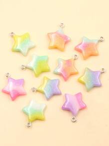 10pcs/set Ombre Star DIY Pendant - Multicolor - View 1