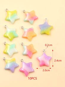10pcs/set Ombre Star DIY Pendant - Multicolor - View 2