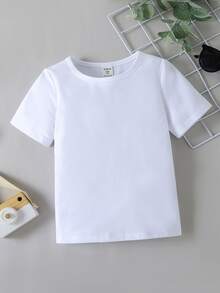 SHEIN Toddler Boys Coconut Tree & Letter Graphic Tee - White - View 2