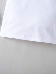 SHEIN Toddler Boys Coconut Tree & Letter Graphic Tee - White - View 3