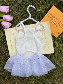 1pc Star Decor Pet Dress For Dog And Cat For Spring - White - View 7