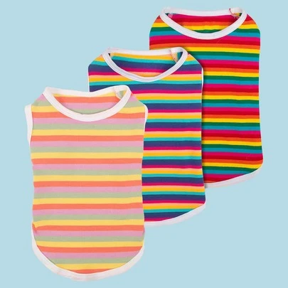 Áo vest cho thú cưng họa tiết sọc, màu ngẫu nhiên, phù hợp cho chó nhỏ và vừa mặc hàng ngày.