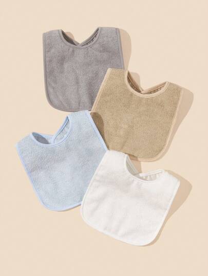 4pcs Baby Plain Bib