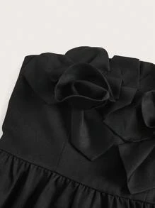 Aveloria Vestido unicolor ribete con fruncido