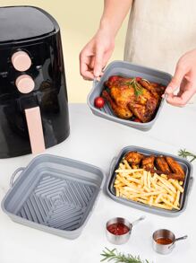 SHEIN Basic living 1 PC Silicone Nồi Chiên Không Dầu Air Fryer Nồi Lót Nồi Chiên Không Dầu Air Fryer Nhà Bếp Nồi Chiên Không Dầu Air Fryer Lót Nồi Chiên Không Dầu Air Fryer Giấy Airfryer Air Frier - Xám - Xem 2