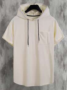 Manfinity Hypemode Hombres Camiseta con parche con bolsillo con cordón con capucha - Caqui - Ver 1