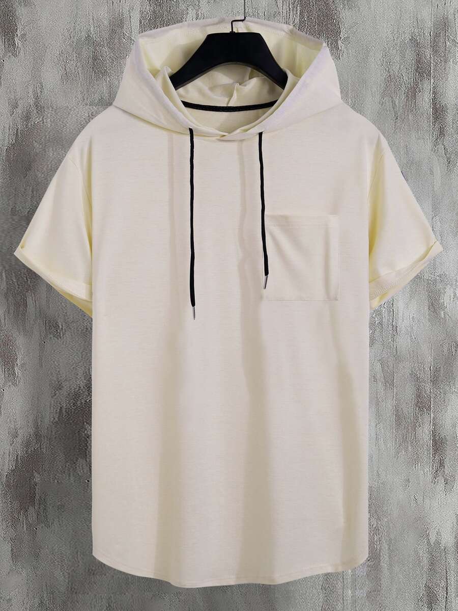 Manfinity Hypemode Hombres Camiseta con parche con bolsillo con cordón con capucha - Caqui - Ver 1