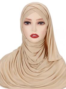 1 khăn trùm đầu thông thường cho nữ để trang trí hàng ngày - Màu be - Xem 2