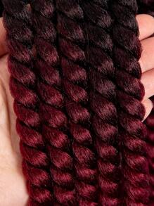 長款編織人造假髮帶帽子 - 拼色 - 查看 6