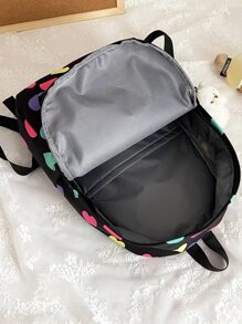 蝴蝶印花链条装饰大容量背包带吊坠，笔记本电脑书包青少年女孩背包防水书包适合初中高中，轻便大学背包学生新秀和白领工作者，适合青少年女孩女士大学生、男孩和男人，非常适合返校、开学第一天、大学、初中、高中、工作、商务、通勤、购物情人节 - 彩色 - 查看 6