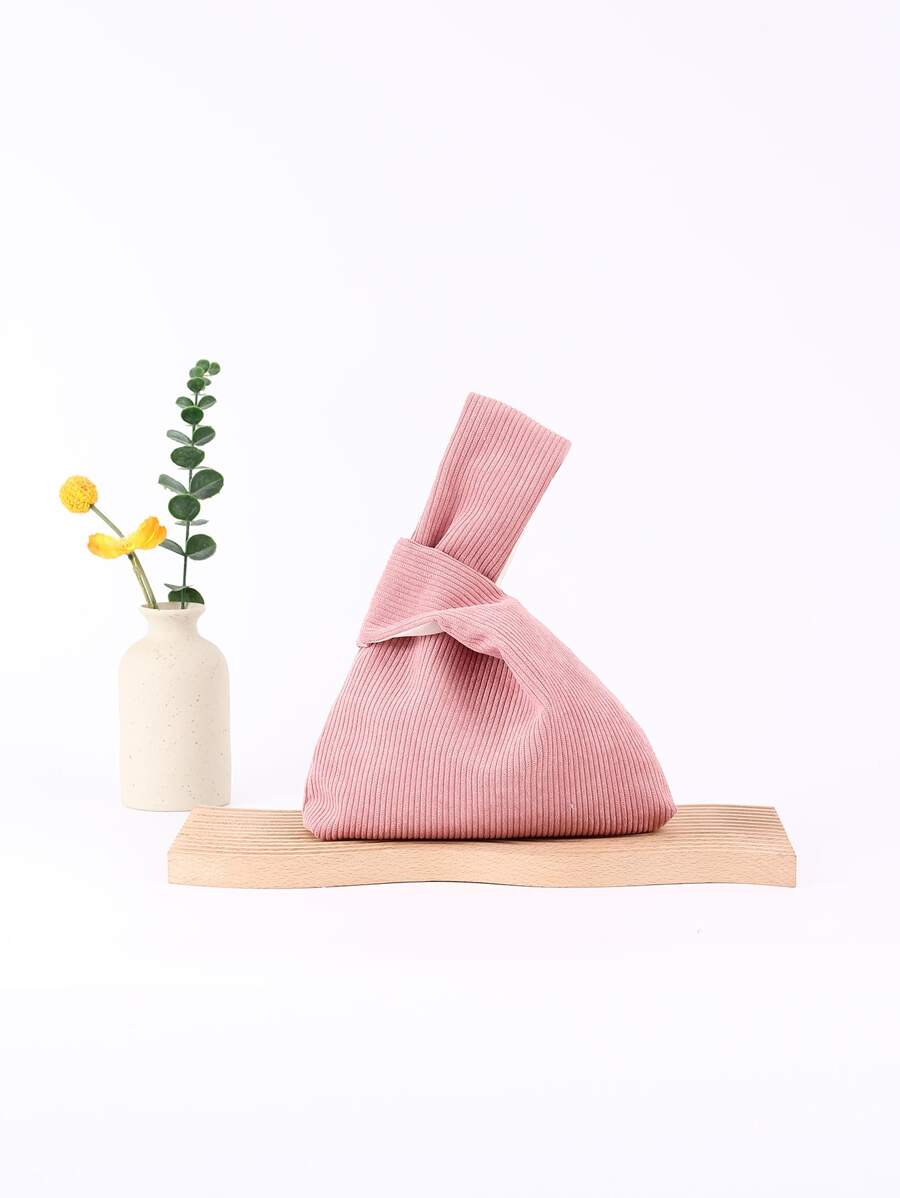 Túi Hobo Tối Giản Nhỏ Vải Nhung Màu Hồng - Hồng - Xem 1