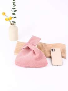 Túi Hobo Tối Giản Nhỏ Vải Nhung Màu Hồng - Hồng - Xem 2