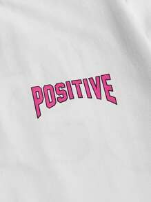 Manfinity VCAY Men Casual Letter Graphic Short Sleeve Tee - White - View 8