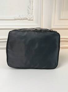 8pcs Letter Graphic Travel Storage Bag Set Black Clothes Storage Bag,Travel Organizer Set,Packing Cube Set,Suitcase Storage Bag Set,Travel Storage Set With Shoe Toiletry and Laundry Bags School Supplies Room Decor Bedroom Decor Dorm Essentials for School Student Teacher - Black - View 2