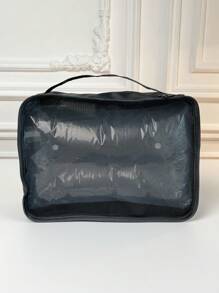 8pcs Letter Graphic Travel Storage Bag Set Black Clothes Storage Bag,Travel Organizer Set,Packing Cube Set,Suitcase Storage Bag Set,Travel Storage Set With Shoe Toiletry and Laundry Bags School Supplies Room Decor Bedroom Decor Dorm Essentials for School Student Teacher - Black - View 4