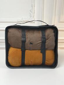 8pcs Letter Graphic Travel Storage Bag Set Black Clothes Storage Bag,Travel Organizer Set,Packing Cube Set,Suitcase Storage Bag Set,Travel Storage Set With Shoe Toiletry and Laundry Bags School Supplies Room Decor Bedroom Decor Dorm Essentials for School Student Teacher - Black - View 8