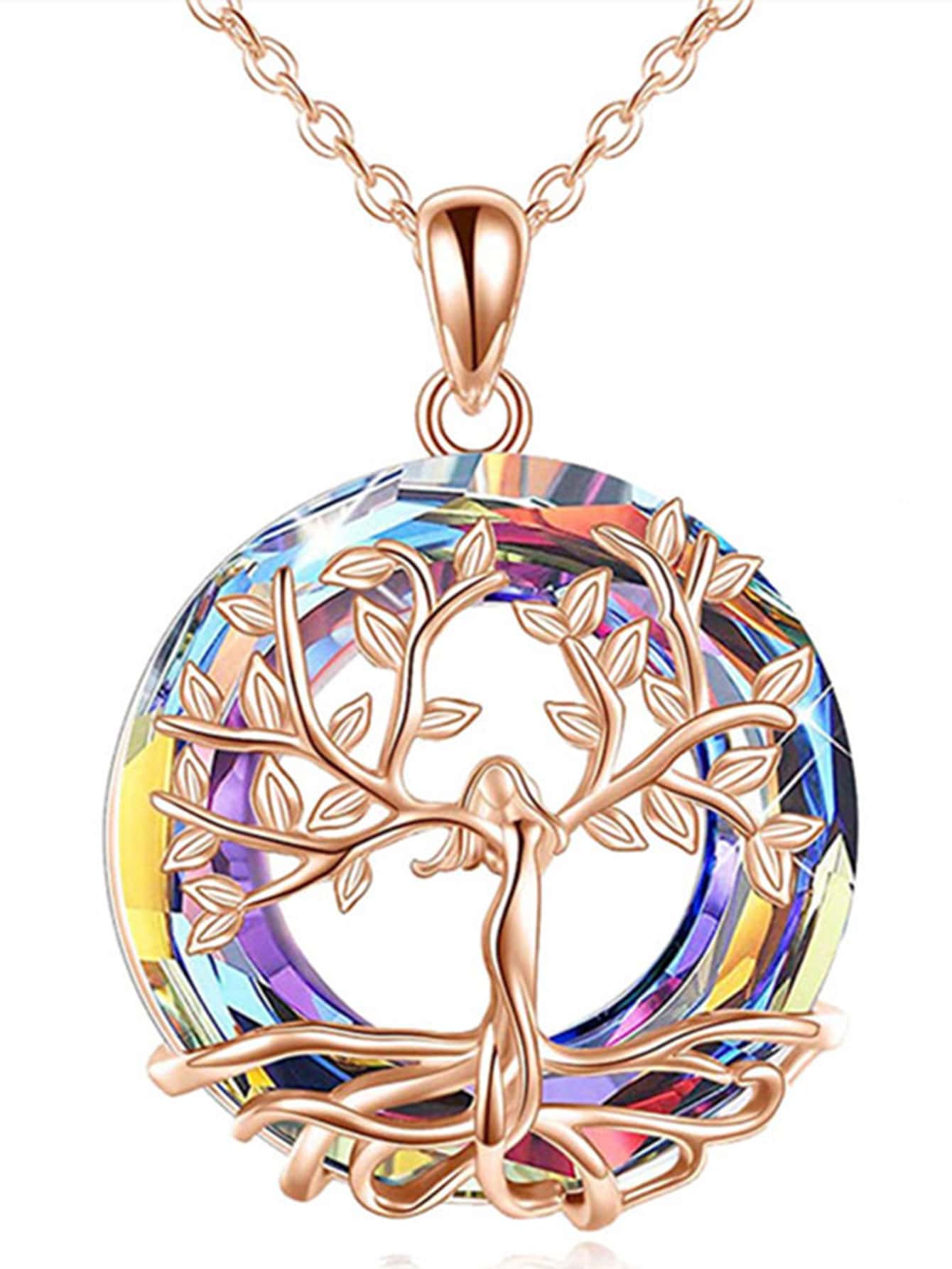 Vòng cổ mặt dây chuyền hình cây thời trang 1 cái cho phụ nữ để trang trí hàng ngày - Rượu sâm banh - Xem 1