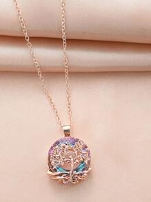 Vòng cổ mặt dây chuyền hình cây thời trang 1 cái cho phụ nữ để trang trí hàng ngày - Rượu sâm banh - Xem 2