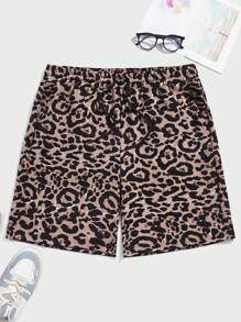 Manfinity RebelGame Men Leopard Print Shorts - Multicolor - View 1