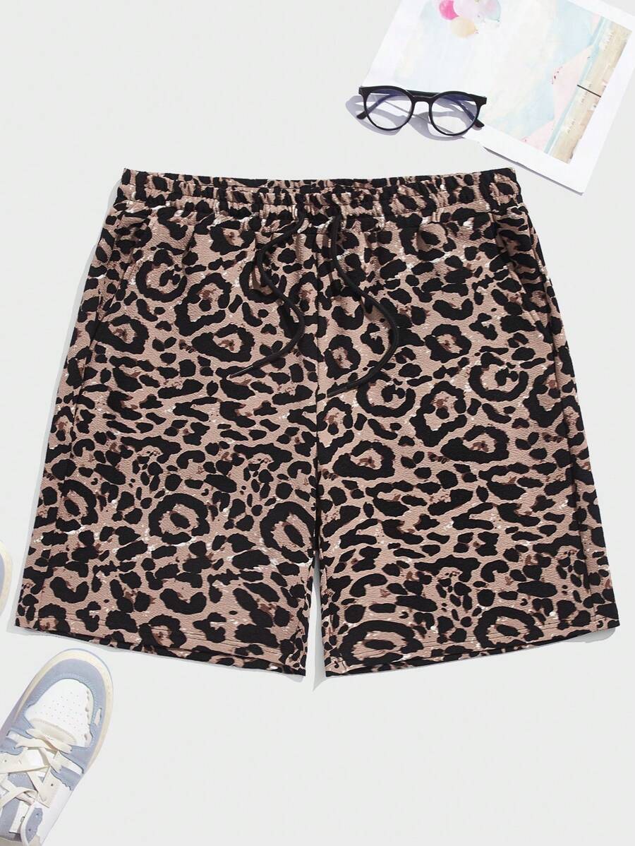 Manfinity RebelGame Men Leopard Print Shorts - Multicolor - View 1