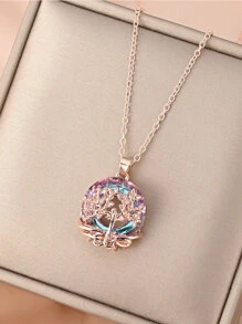 Vòng cổ mặt dây chuyền hình cây thời trang 1 cái cho phụ nữ để trang trí hàng ngày - Rượu sâm banh - Xem 4