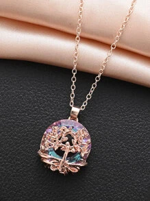 Vòng cổ mặt dây chuyền hình cây thời trang 1 cái cho phụ nữ để trang trí hàng ngày - Rượu sâm banh - Xem 5