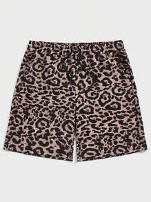 Manfinity RebelGame Men Leopard Print Shorts - Multicolor - View 3