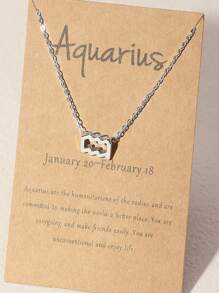 NAIZHU 1入組時尚星座吊墜項鍊適用於女士日常裝飾 - 銀色 - 查看 9