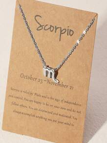 NAIZHU 1入組時尚星座吊墜項鍊適用於女士日常裝飾 - 銀色 - 查看 11