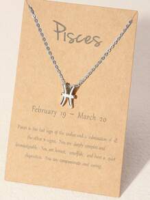 NAIZHU 1入組時尚星座吊墜項鍊適用於女士日常裝飾 - 銀色 - 查看 12