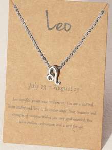 NAIZHU 1入組時尚星座吊墜項鍊適用於女士日常裝飾 - 銀色 - 查看 13