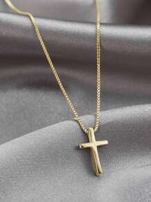 Tkool 1入組時尚十字吊墜項鍊適用於女士日常裝飾