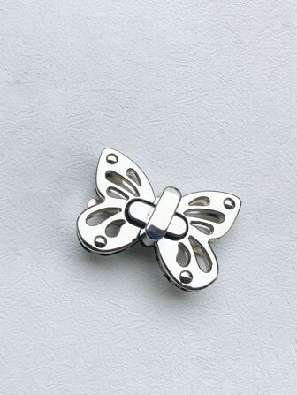 Cierre giratorio con diseño de mariposa, plata, para el Día de San Valentín
