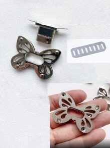 Butterfly Design Turn Lock Silver Valentines - Silver - View 4