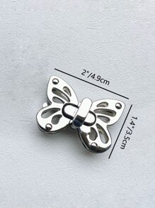 Butterfly Design Turn Lock Silver Valentines - Silver - View 5