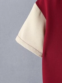 SHEIN Tween Boy Two Tone Shirt & Shorts Without Tee - Multicolor - View 4