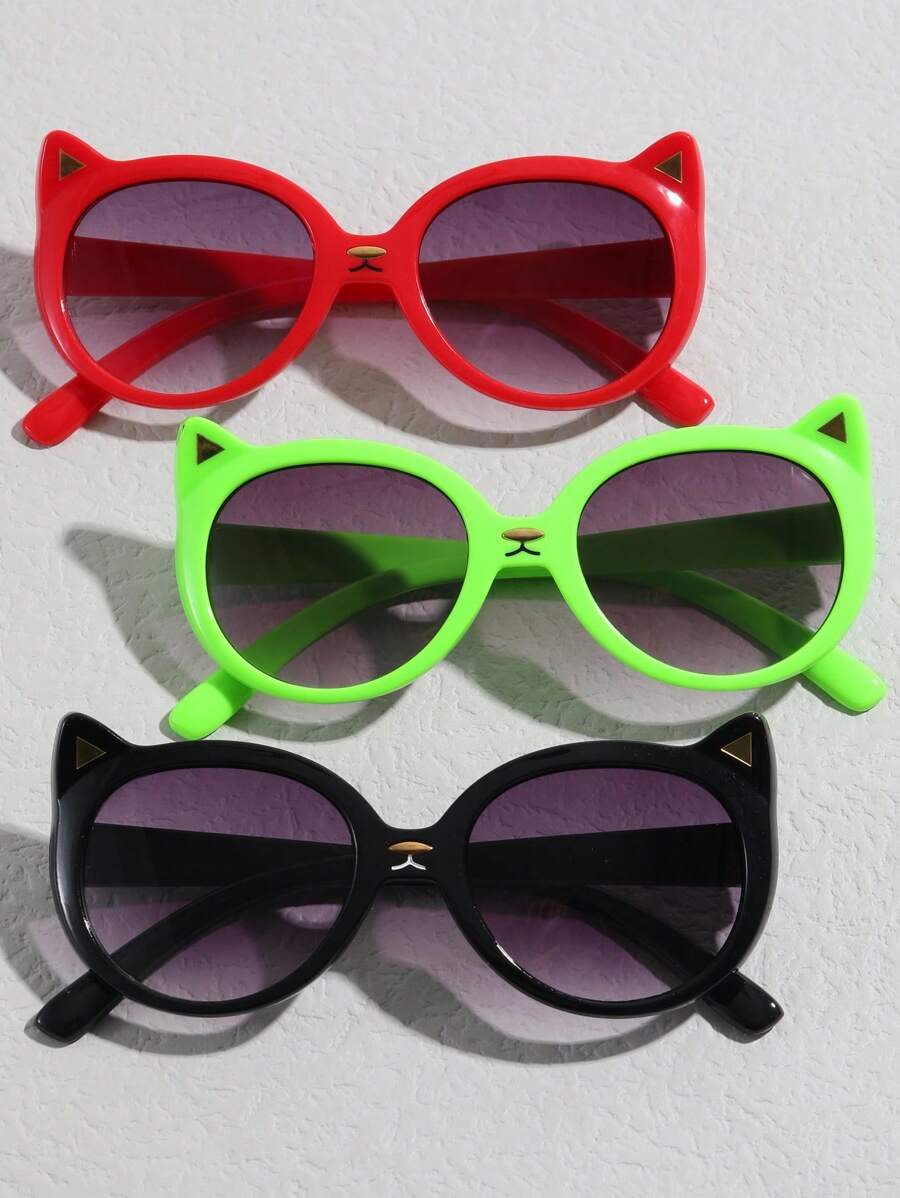 3 对儿童猫眼时尚眼镜，适合户外 - 彩色 - 查看 1