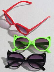 3 对儿童猫眼时尚眼镜，适合户外 - 彩色 - 查看 2