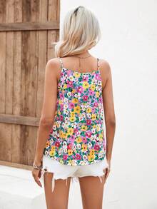SHEIN VCAY Allover Floral Print Cami Top - Purple - View 2