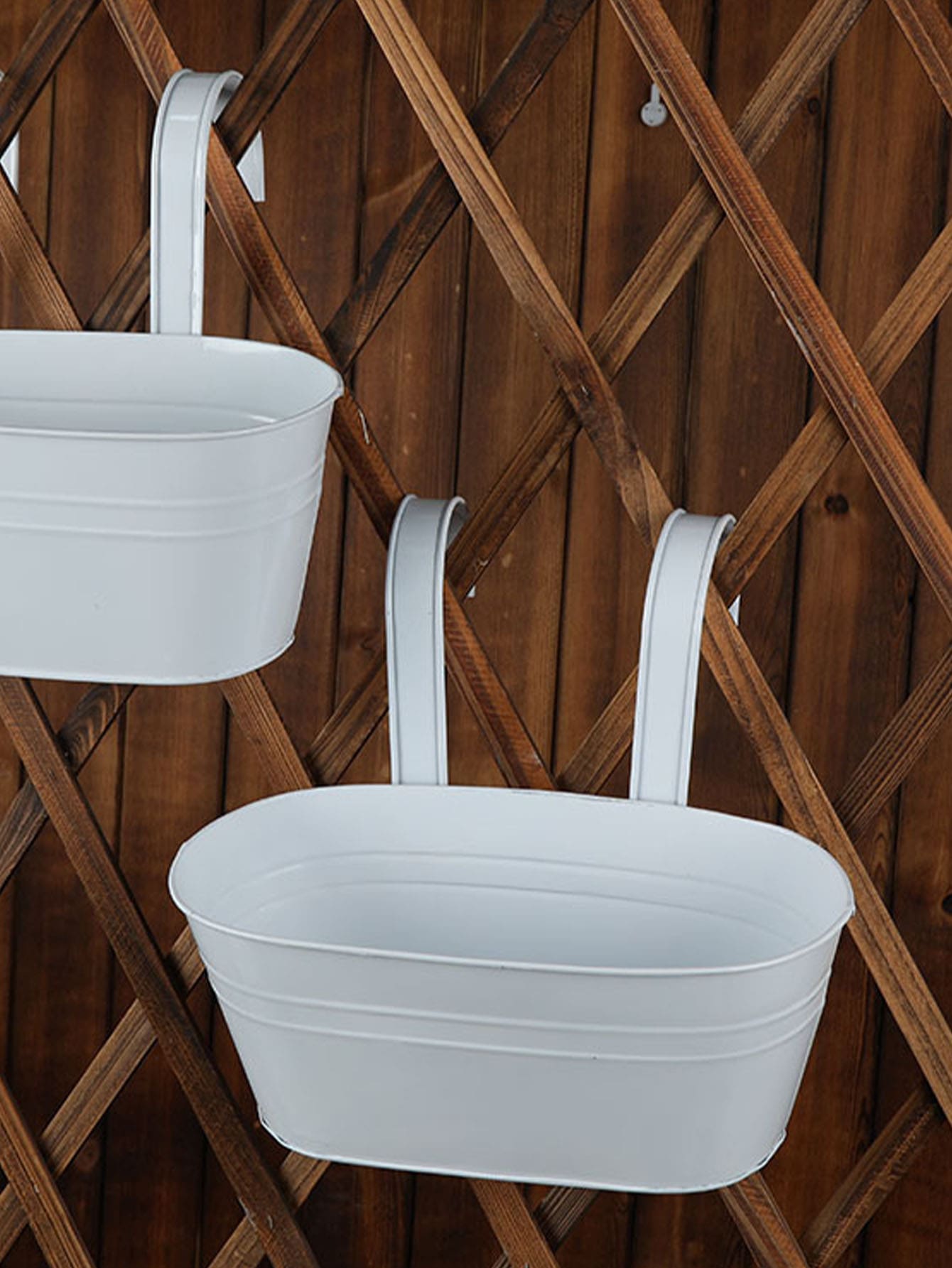 1入組素色掛飾籃子 - 白色 - 查看 1