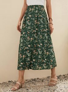 EMERY ROSE 滿版印花A字半身裙 - 彩色 - 查看 2