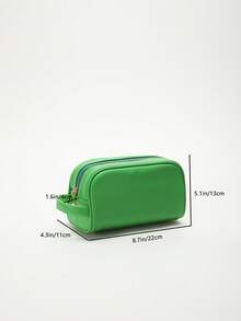 Minimalist Zipper Make Up Bag, Cosmetic Bag, Organizer Bag For Travel - Green - View 3